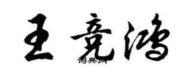 胡问遂王竞鸿行书个性签名怎么写