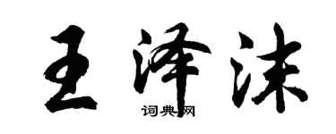 胡问遂王泽沫行书个性签名怎么写