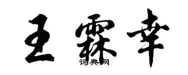 胡问遂王霖幸行书个性签名怎么写