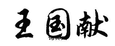 胡问遂王国献行书个性签名怎么写