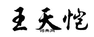 胡问遂王天恺行书个性签名怎么写