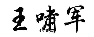 胡问遂王啸军行书个性签名怎么写