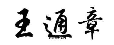 胡问遂王通章行书个性签名怎么写