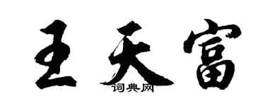 胡问遂王天富行书个性签名怎么写
