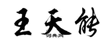 胡问遂王天能行书个性签名怎么写