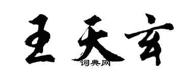 胡问遂王天玄行书个性签名怎么写