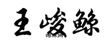 胡问遂王峻鲸行书个性签名怎么写