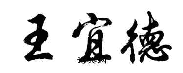 胡问遂王宜德行书个性签名怎么写
