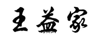 胡问遂王益家行书个性签名怎么写