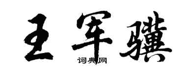 胡问遂王军骥行书个性签名怎么写