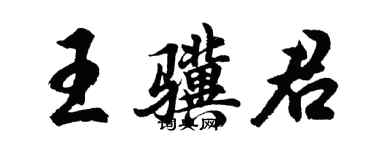 胡问遂王骥君行书个性签名怎么写