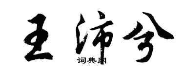 胡问遂王沛兮行书个性签名怎么写