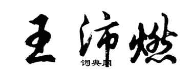 胡问遂王沛燃行书个性签名怎么写