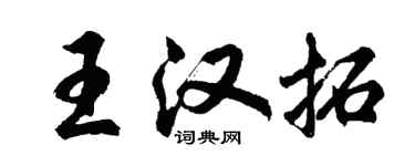 胡问遂王汉拓行书个性签名怎么写