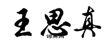 胡问遂王思真行书个性签名怎么写