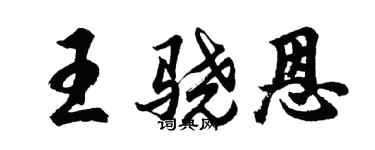 胡问遂王骁恩行书个性签名怎么写