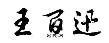 胡问遂王百迅行书个性签名怎么写