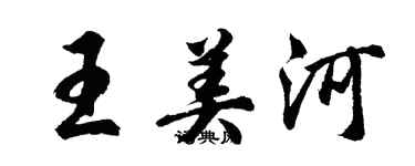 胡问遂王美河行书个性签名怎么写
