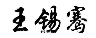 胡问遂王锡骞行书个性签名怎么写