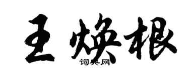 胡问遂王焕根行书个性签名怎么写