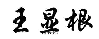 胡问遂王显根行书个性签名怎么写