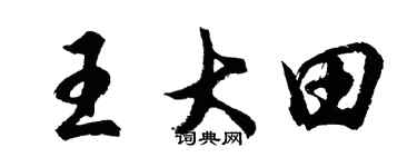 胡问遂王大田行书个性签名怎么写