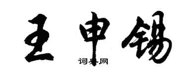 胡问遂王申锡行书个性签名怎么写