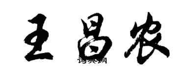 胡问遂王昌农行书个性签名怎么写