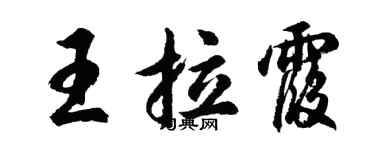 胡问遂王拉霞行书个性签名怎么写