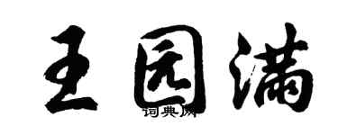 胡问遂王园满行书个性签名怎么写