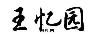 胡问遂王忆园行书个性签名怎么写