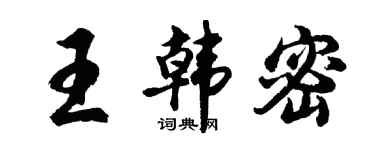胡问遂王韩密行书个性签名怎么写