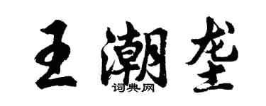 胡问遂王潮垄行书个性签名怎么写