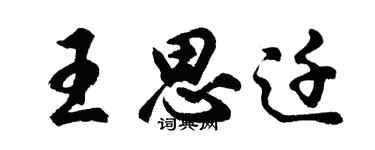 胡问遂王思迁行书个性签名怎么写