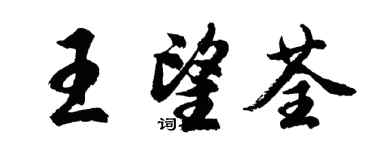 胡问遂王望荃行书个性签名怎么写
