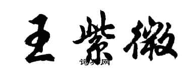 胡问遂王紫微行书个性签名怎么写