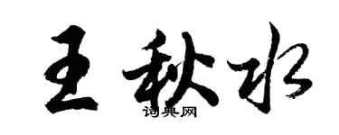 胡问遂王秋水行书个性签名怎么写