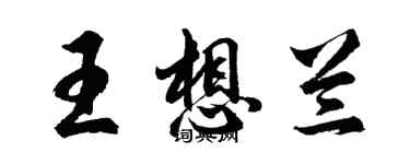 胡问遂王想兰行书个性签名怎么写