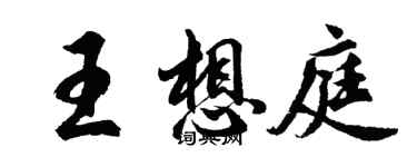 胡问遂王想庭行书个性签名怎么写
