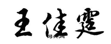 胡问遂王佳霆行书个性签名怎么写