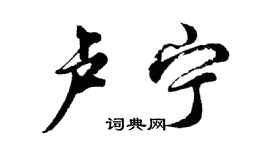 胡问遂卢宁行书个性签名怎么写
