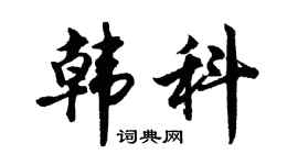 胡问遂韩科行书个性签名怎么写