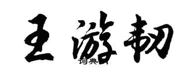 胡问遂王游韧行书个性签名怎么写