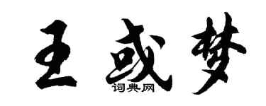 胡问遂王或梦行书个性签名怎么写
