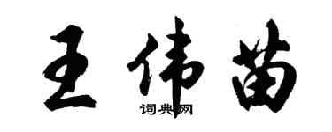 胡问遂王伟苗行书个性签名怎么写