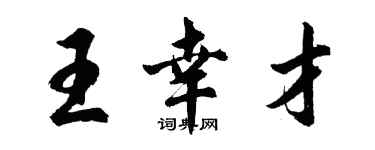 胡问遂王幸才行书个性签名怎么写
