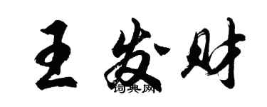 胡问遂王发财行书个性签名怎么写