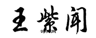 胡问遂王紫闻行书个性签名怎么写