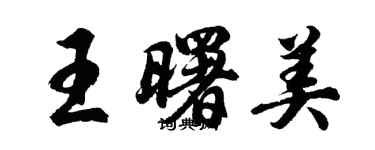 胡问遂王曙美行书个性签名怎么写