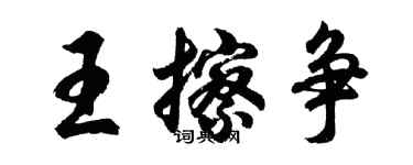 胡问遂王擦争行书个性签名怎么写